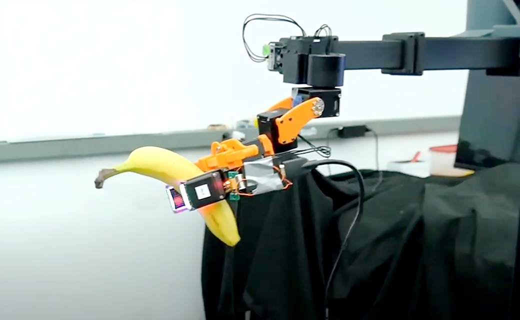 Robot holding a banana